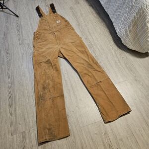 Carhartt Y2k 36x36 Tan Work Bib Overalls